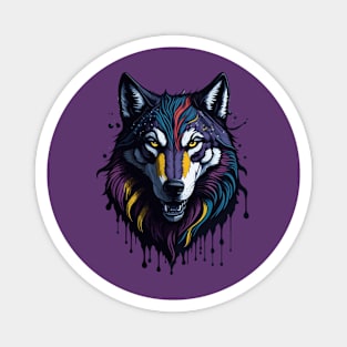 Dark Wolf Illustration Magnet